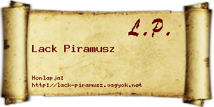 Lack Piramusz névjegykártya